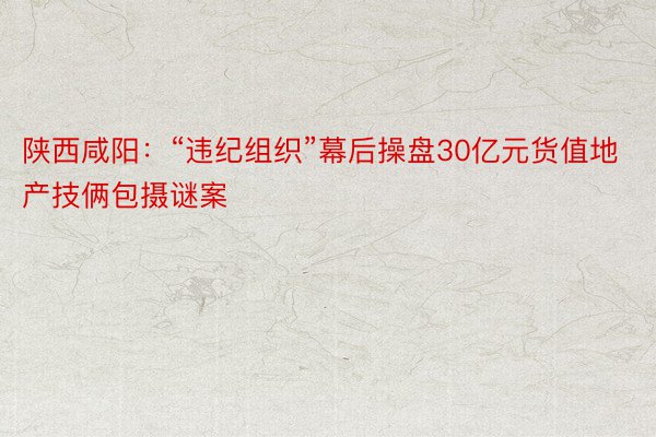 陕西咸阳：“违纪组织”幕后操盘30亿元货值地产技俩包摄谜案