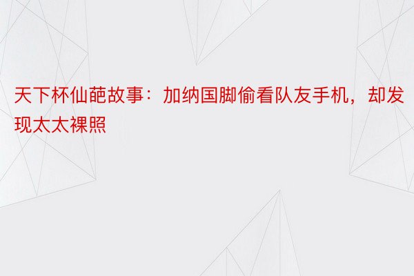 天下杯仙葩故事：加纳国脚偷看队友手机，却发现太太裸照