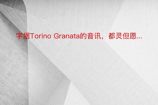 字据Torino Granata的音讯，都灵但愿...