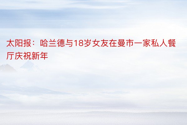 太阳报：哈兰德与18岁女友在曼市一家私人餐厅庆祝新年